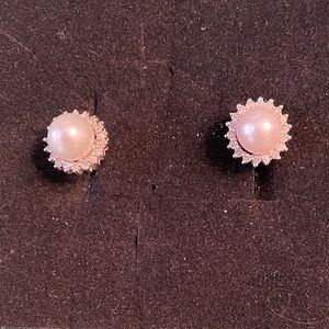 Judith Ripka Silver Pearl Earrings